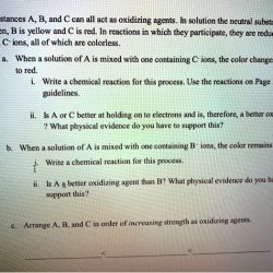 Substances xy and z can all act as oxidizing agents